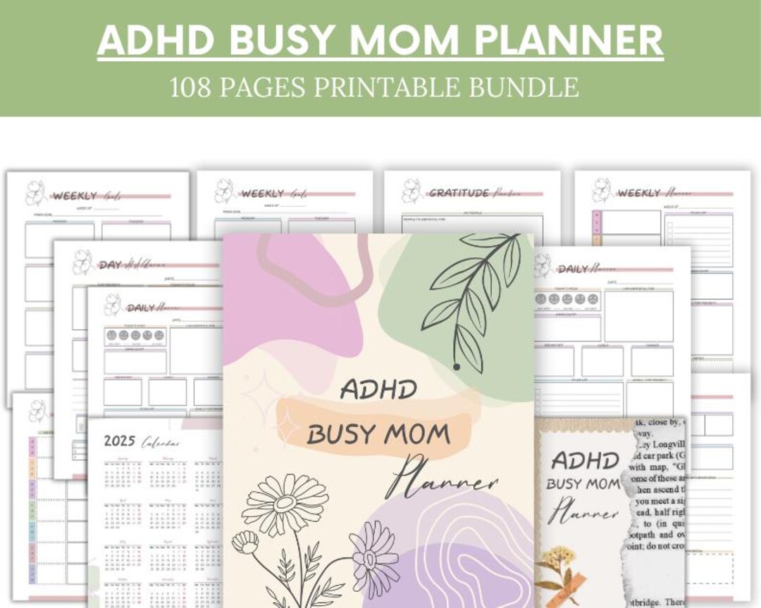 2025 ADHD Mom Planner: Printable Daily & Weekly Organizer (PDF Download ...