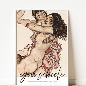 Egon Schiele Women Embracing Print: Expressionist Art (Digital Download)