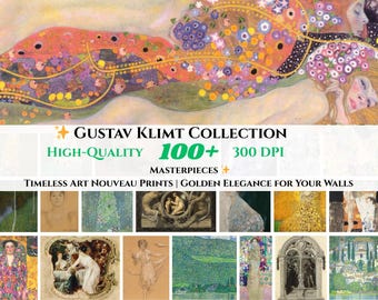 Klimt Digital Wall Art Collection – 100+ Prints | Art Nouveau | The Kiss + More