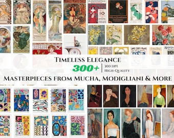 Vintage Art Collection – 300+ Printable Wall Art by Mucha, Modigliani, Seguy & More | High-Resolution Digital Downloads