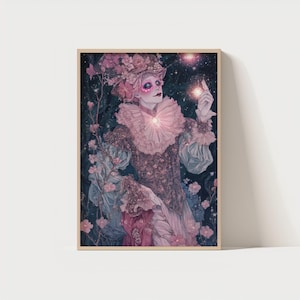 Gothic Fantasy Skeleton Art Print – Dark Romantic Digital Wall Art for Alternative Decor – 300 DPI