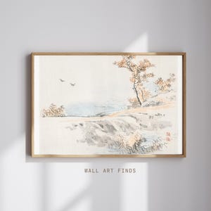 Kōno Bairei Coastal Print: Japanese Sumi-e Seascape (Digital Download)
