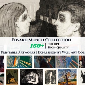Edvard Munch Expressionist Art: 150+ Vintage Fine Art Prints (Digital Download, 300 DPI)