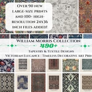 Collezione William Morris / Oltre 490 stampe digitali di arazzi / Arte decorativa vittoriana / Download digitale / 300 DPI