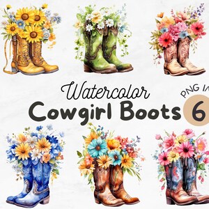 Floral Cowgirl Boots PNG | Cowgirl png | Flower Cowgirl Boots Clipart | Flower png | Sublimation Download | Digital Design