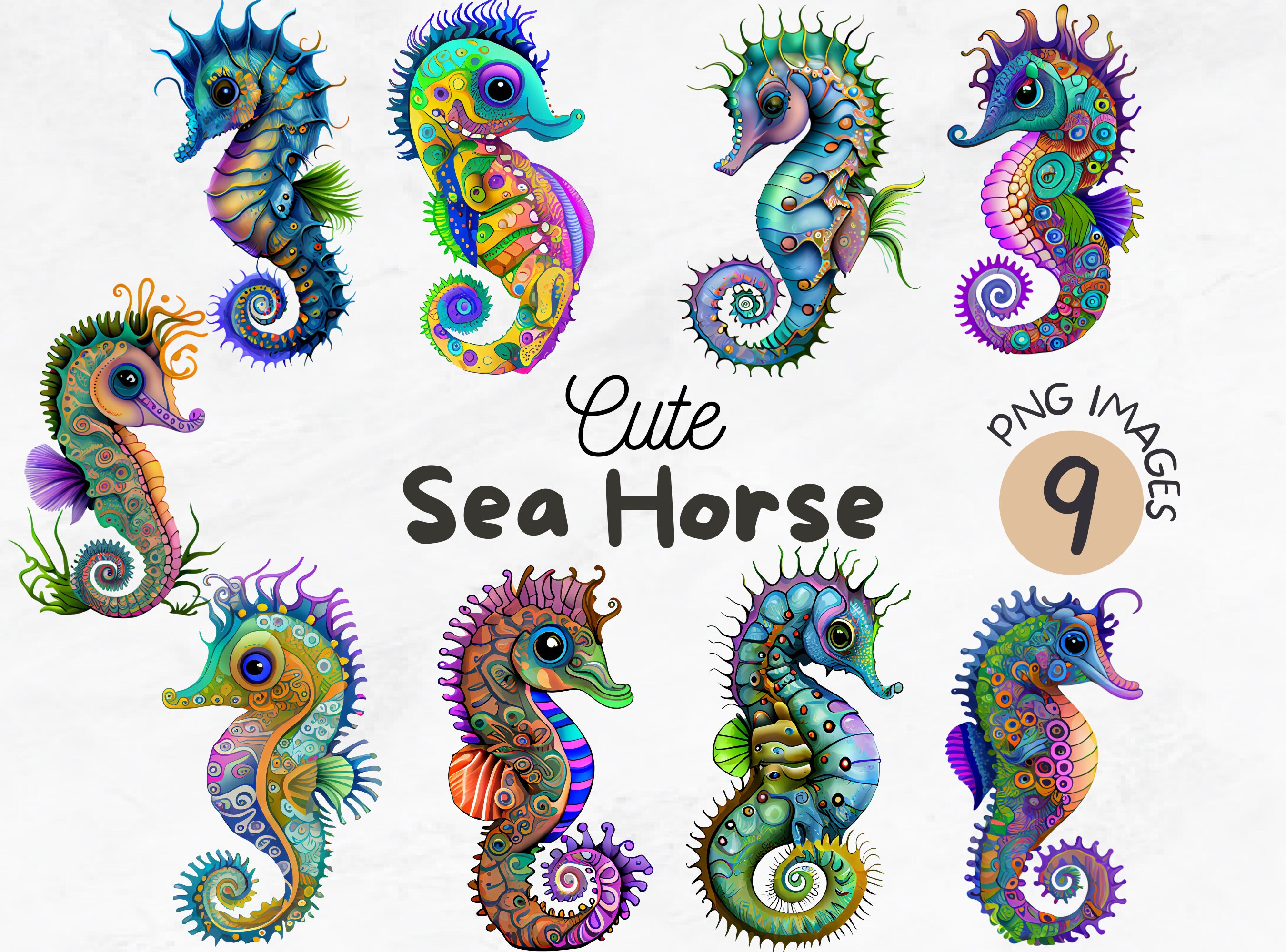Cute Sea Horse PNG | Sea Horse Clipart | Sea Horse Art | Cute Sea Horse png | Kids png | Sublimation Design | Digital Design Download