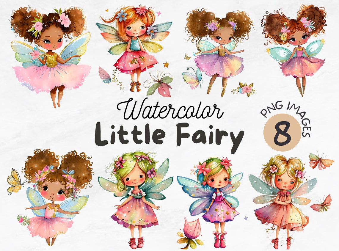 Watercolor Cute Little Fairy PNG Little Fairy Clipart Fairy Sublimation ...
