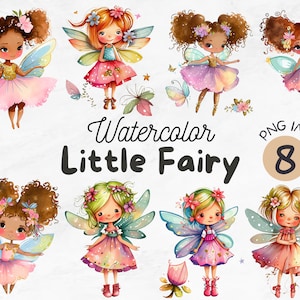 Watercolor Cute Little Fairy PNG | Little Fairy Clipart | Fairy Sublimation | Kids png | Fairytale png | Sublimation Design | Digital Design