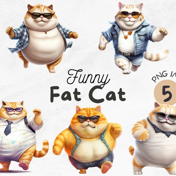 Funny Fat Cat PNG | Fat Cat Clipart | Cat png | Kitten png | Funny Kitten | Kids png | Kids Clipart | Sublimation Design | Digital Design