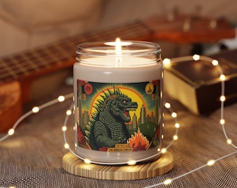 Sacred Godzilla : Mexican Prayer Candle Parody Fan Art, Godzilla gifts | Best Selling gift for him or stocking stuffer