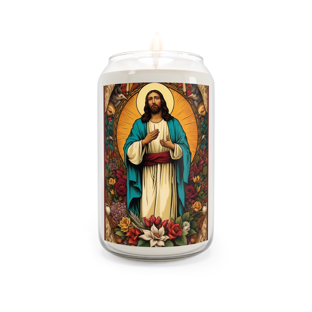 Jesus Advent Candle Christian Prayer Candle Vigil Candle Etsy