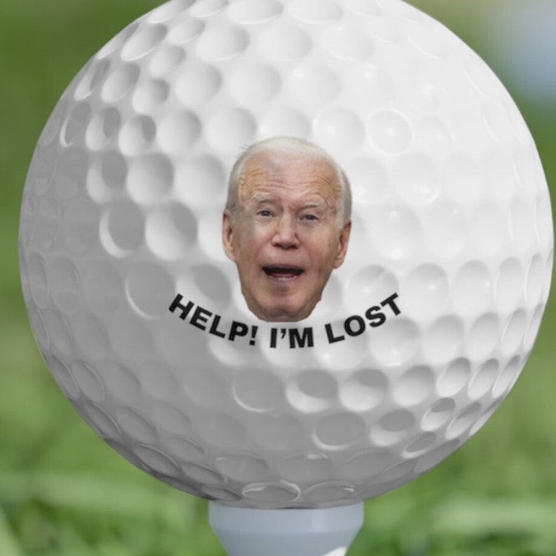Funny Gift Biden, Help I'm Lost Golf Balls, 6pcs Golf Balls Joe Biden