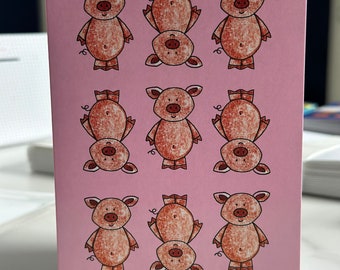 Pig Greetings Card