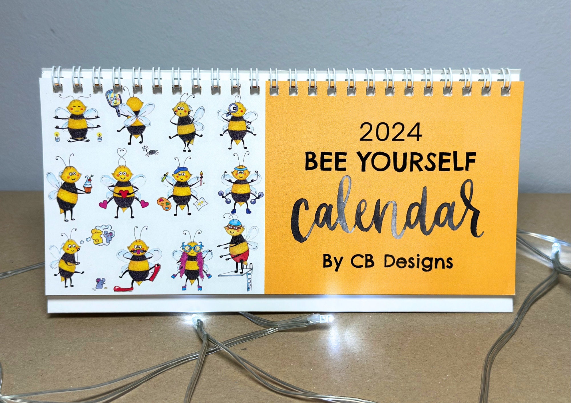 2024 Bee Calendar Desk Calendar 2024 Bee Yourself - Etsy