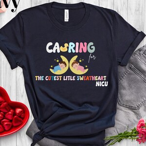 Custom NICU Nurse Valentine&#39;s Day Shirt, Neonatal ICU Nurse VDay Gift Tee, Valentines Gift for Coworker, NICU Team Matching Group, L & B Tee