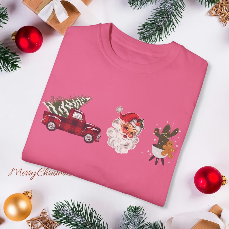 Retro Christmas Tshirt Cute Christmas Tshirt Merry Etsy