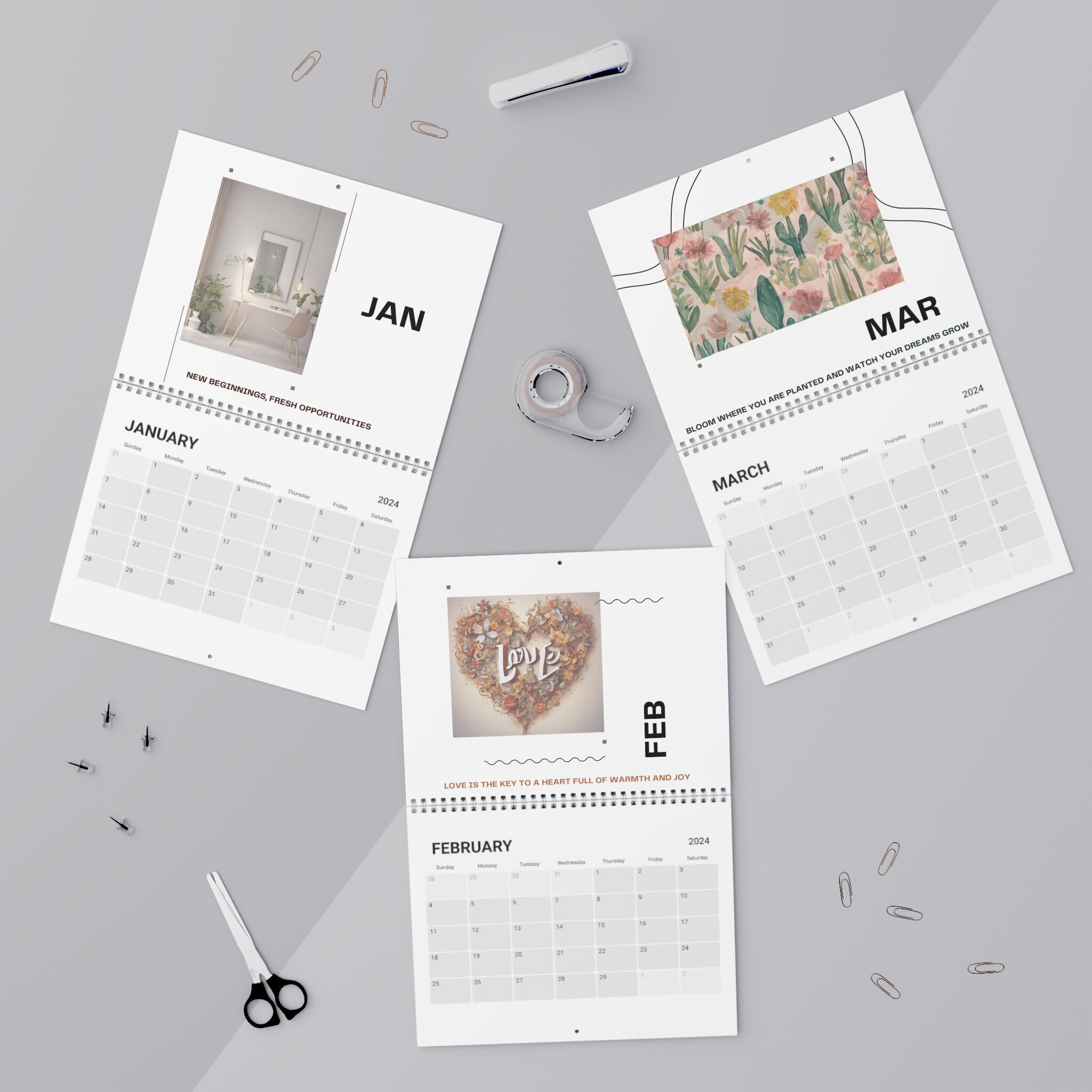 2024 Wall Calendar of Inspirational Sayings, 2024 Calendar sold by