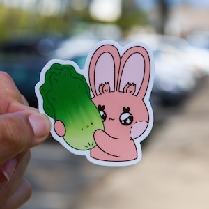 Lettuce Pray Bunny Sticker (Weatherproof Vinyl)