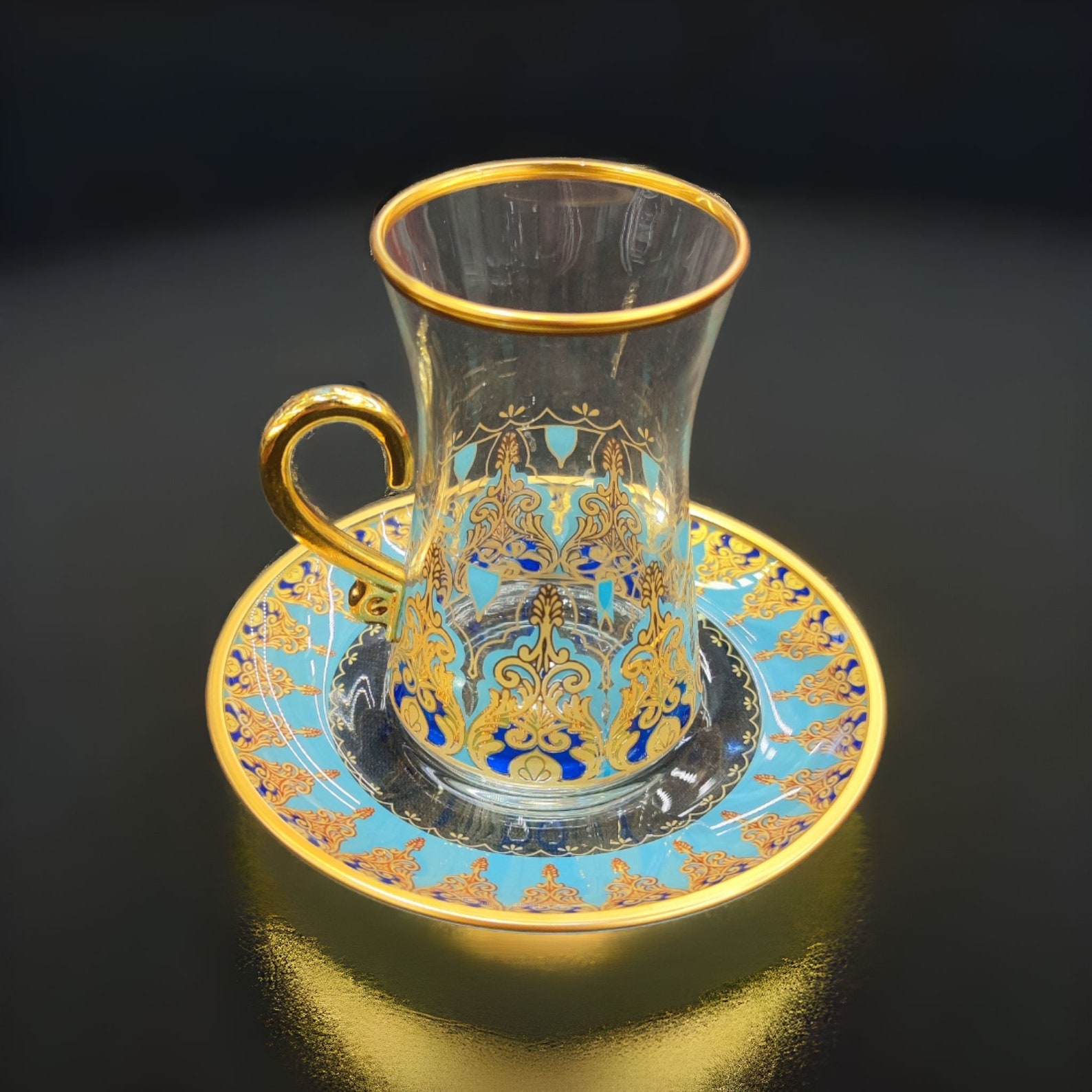 Turkish Tea Set Turkish Tea Cups Handmade Tea Glass Christmas Gift