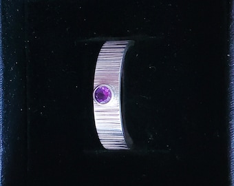 Bague Améthyste en Argent Argentium Taille 6.75