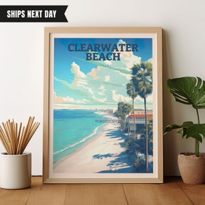 Poster di Clearwater Beach, stampa di viaggio, da appendere alla parete, decorazione per la casa, regalo di Clearwater Beach, regalo per gli amanti dell'arte della Florida