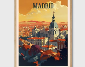 Madrid Print, Spain Wall Art, Honeymoon Gifts, Madrid Poster, Madrid Art, Gift for, Wall Art, Spain Prints, Spain Decor