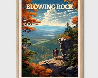 Blowing Rock, North Carolina Print: Hiking Travel Poster