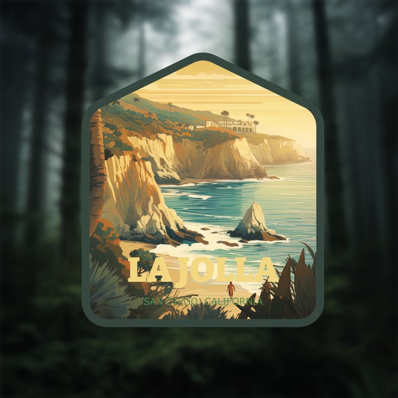 La Jolla California Sticker, Beach Travel Decal, Water-Resistant Vinyl