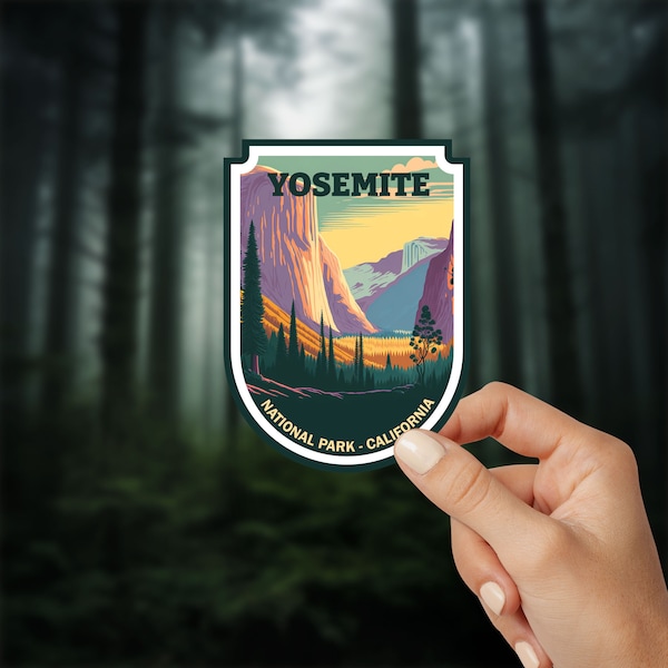 Yosemite National Park Sticker California Hiking Camping Outdoor Sticker Water-Resistant Vinyl Sticker