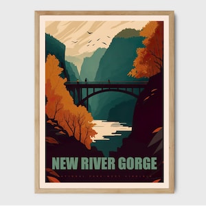 New River Gorge National Park Art Print – Vintage Travel Poster