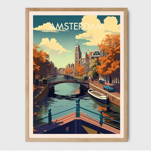 Amsterdam Print, Netherlands Wall Art, Giftable Art, Amsterdam Poster, Travel Art, Travel Print, Wall Art, Travel Poster, Living Room Prints