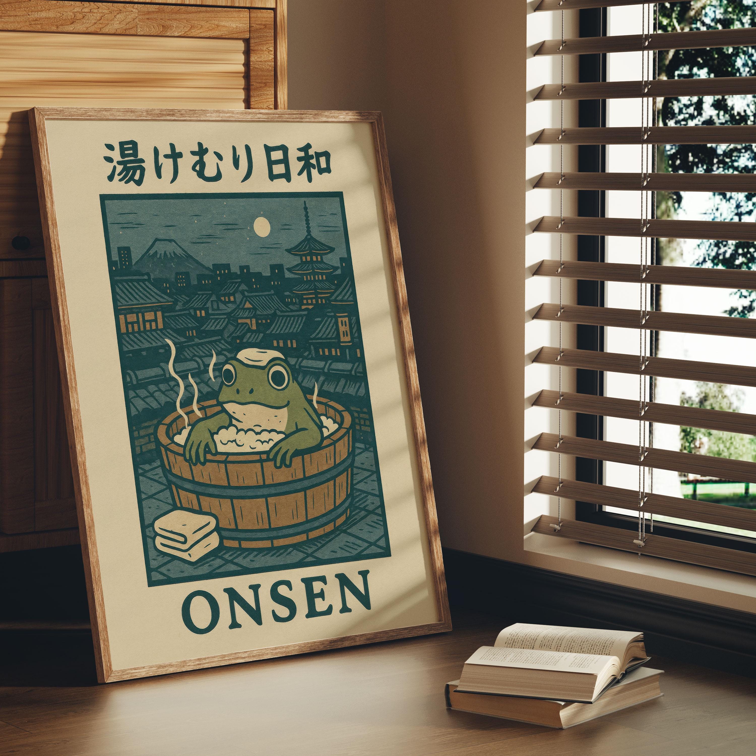 日本限定 Onsen frog cat Ban Frog | Japanese metal print, 3In 日本