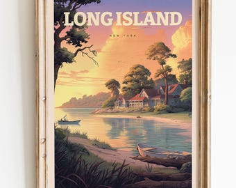Long Island Travel Poster – Vintage Travel Art – Wall Decor