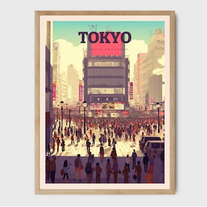 Tokyo Shibuya Crossing Travel Print, Japan Art Print, Travel Poster, Home Decor, Wall Art City Illustration, Gift for