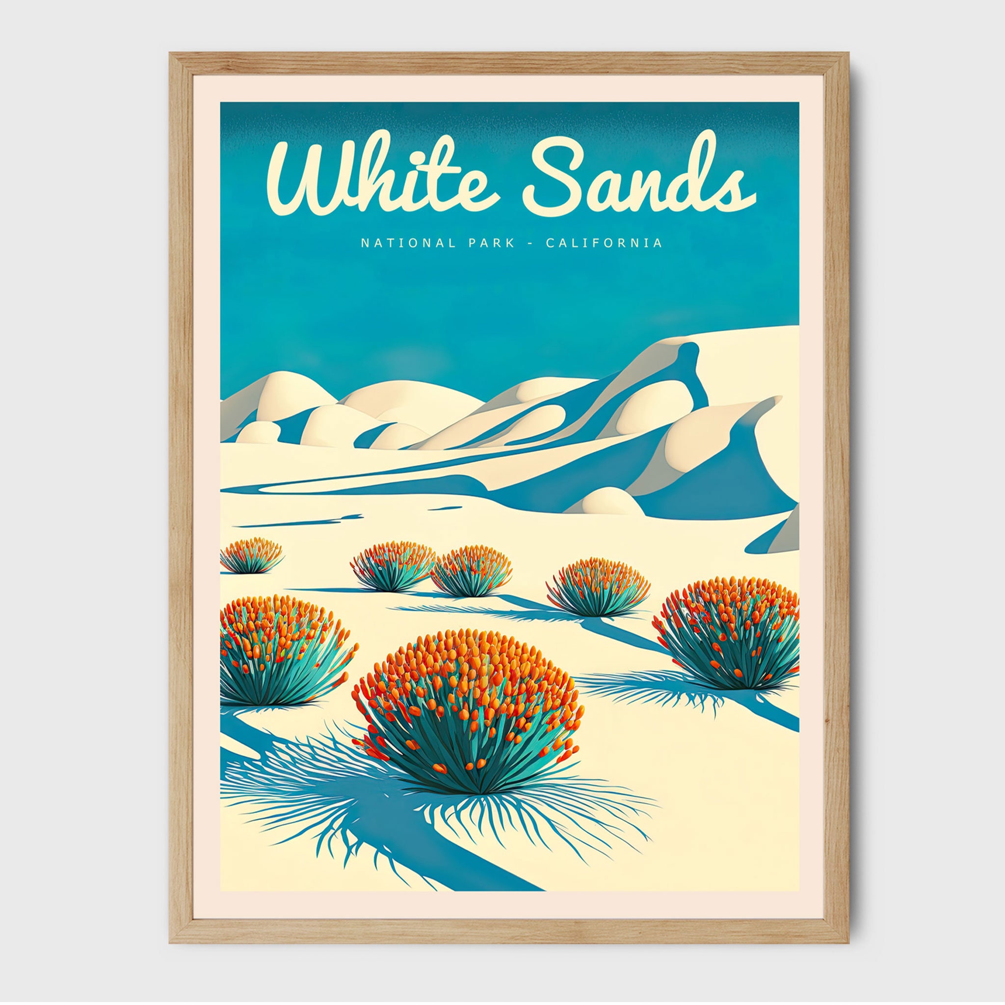 White Sands National Park Poster Print Art - Decorative Poster - Printable Travel Poster Print - Modern Wall Art - Gift Decoration Printable
