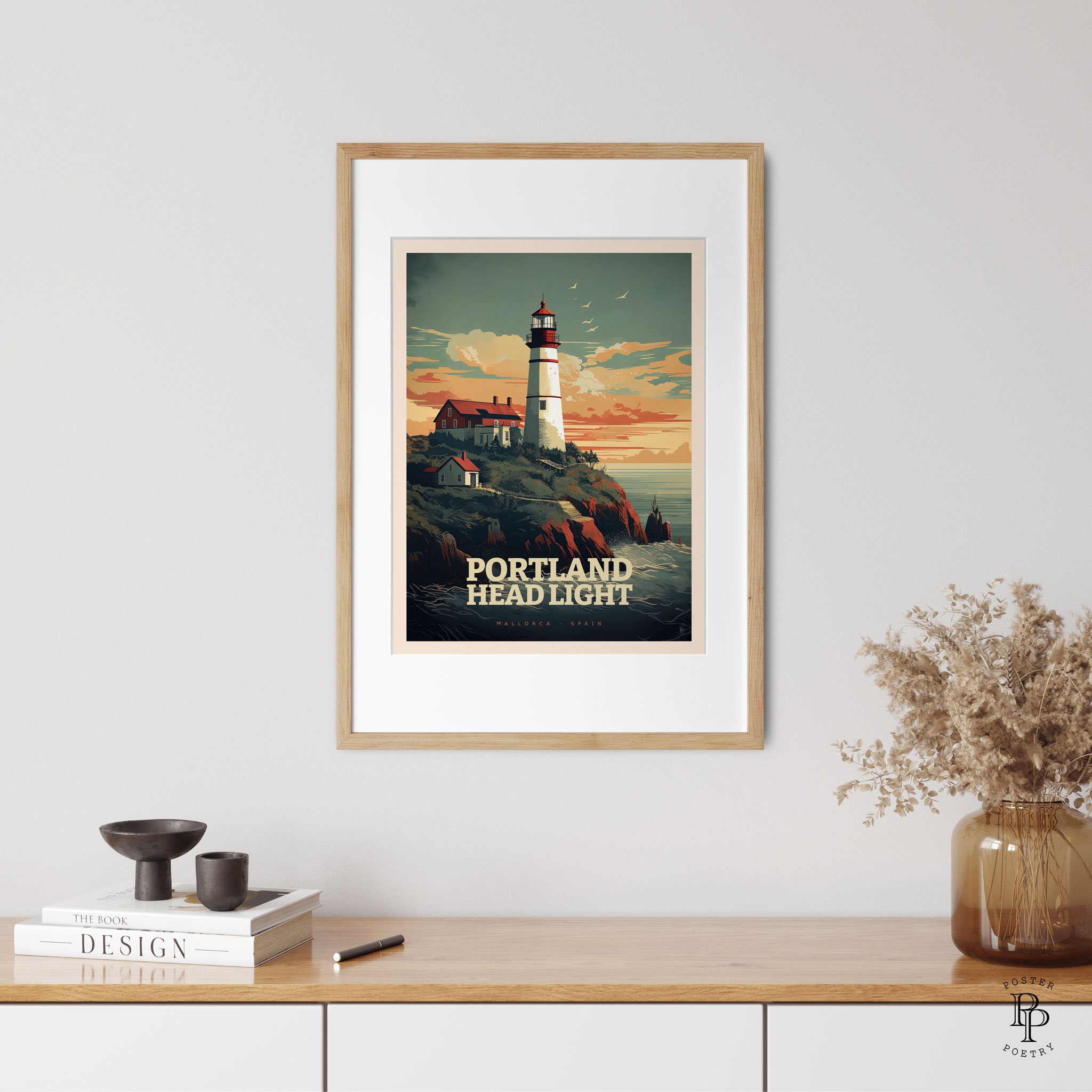 Portland Head Light Lighthouse Art Print, Coastal Wall Decor - Etsy