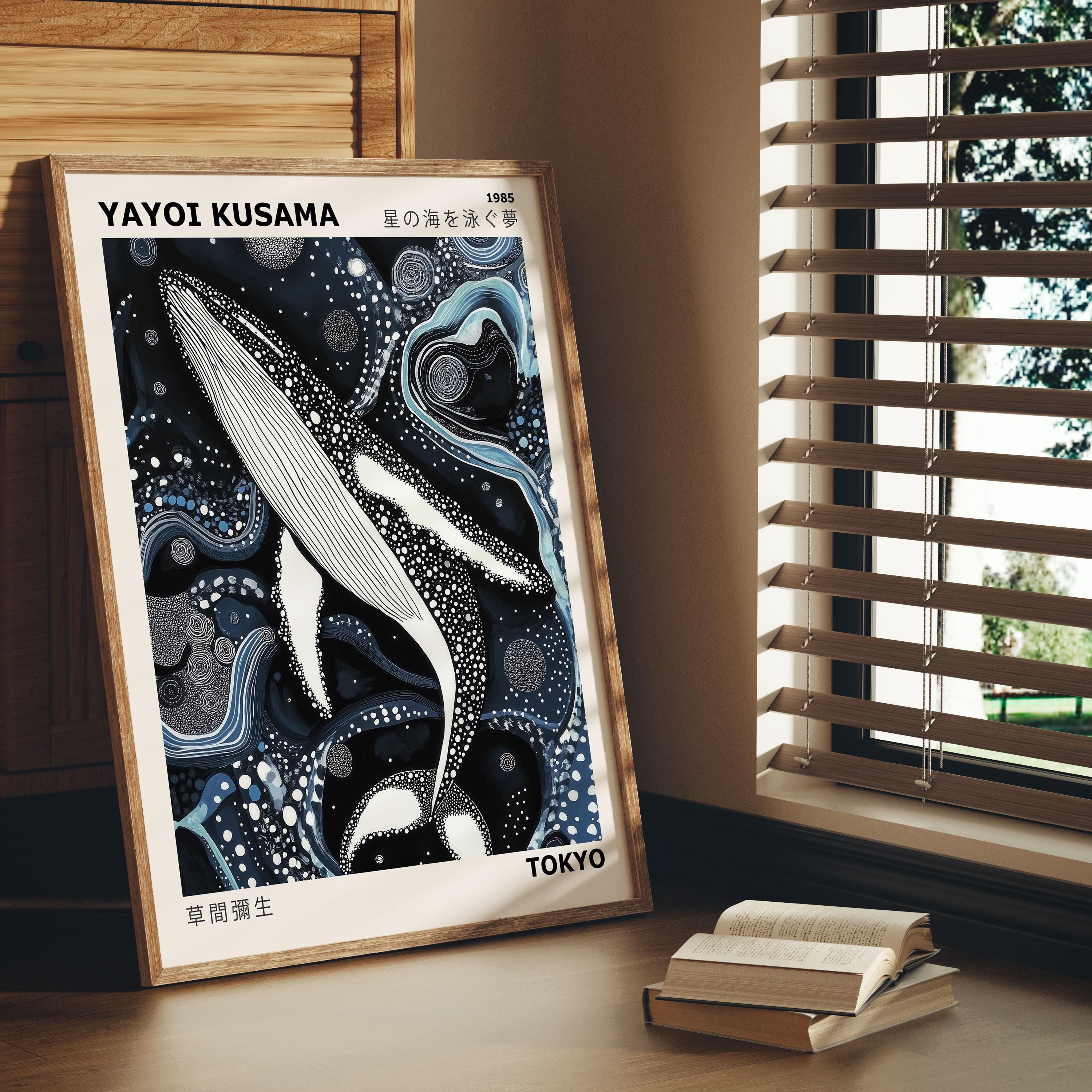 Yayoi Kusama Humpback Whale Art Print, Japanese Exhibition Poster