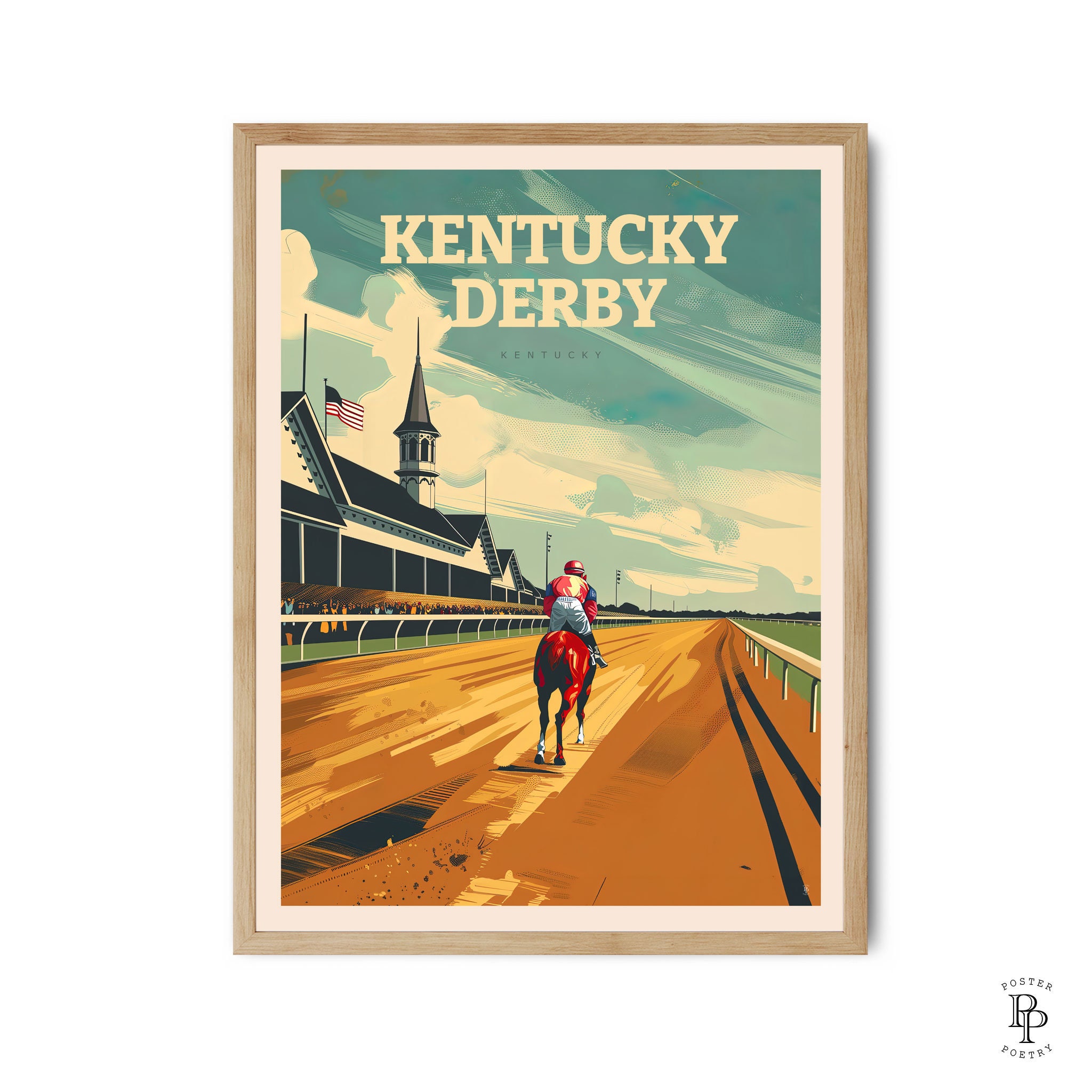 Kentucky Derby Print Workspace Art Travel Art Print Equestrian Decor - Etsy