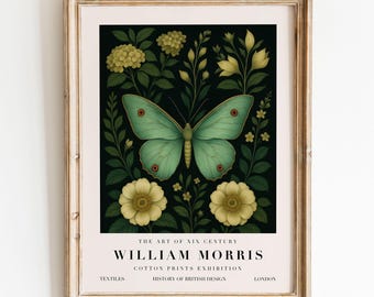 William Morris Butterfly Print – Vintage Botanical Wall Art