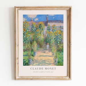 Claude Monet Vintage Poster, The Artist’s Garden Monet Print, Seaside Coastal Decor, Vintage French Home Decor, Floral Print, Floral Decor