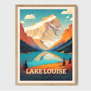 Lake Louise Kanada National Park Kunstdruck Reise Poster Wand Kunst Home Décor Banff Geschenk Kunstliebhaber Kanada Geschenk