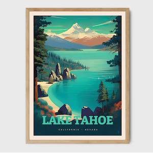 Lake Tahoe, Travel Prints, Travel Poster, Travel Gift, Poster, Prints, Wall Art, Wall Hanging, Home Decor
