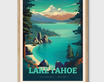 Lake Tahoe, Travel Prints, Travel Poster, Travel Gift, Poster, Prints, Wall Art, Wall Hanging, Home Decor