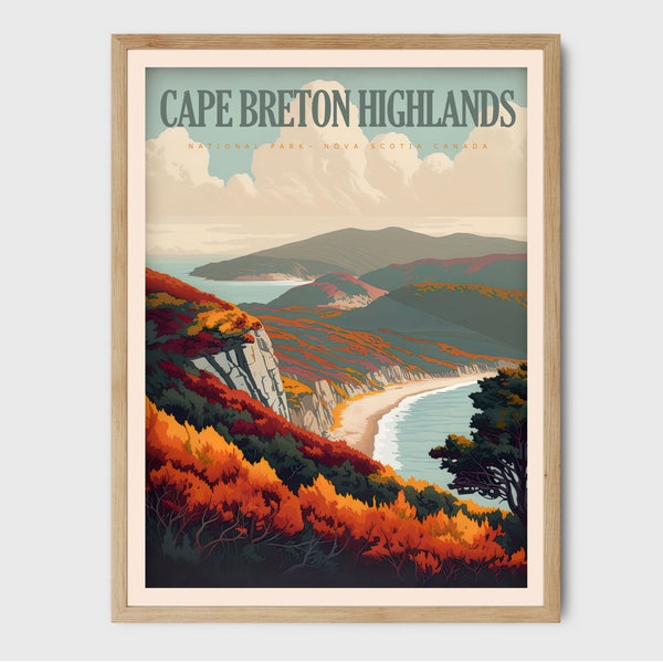 Cape Breton Highlands Canada National Park Poster, Travel Print, Canada Poster, Wall Art Print Gift Idea