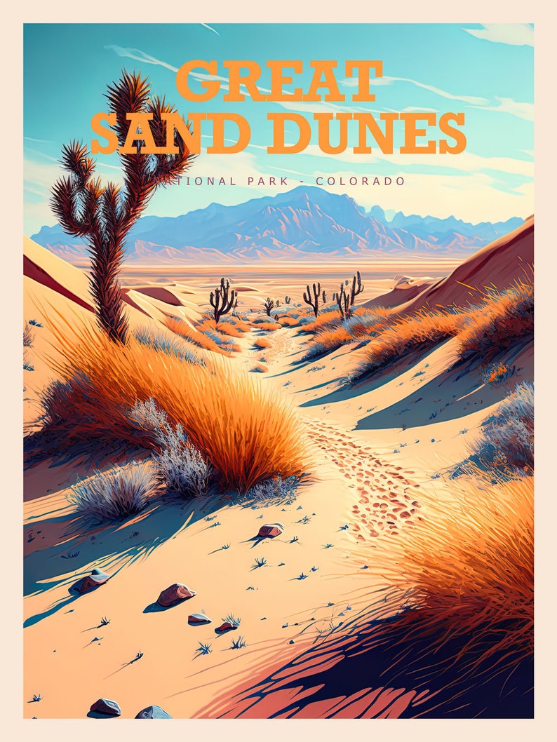 Great Sand Dunes National Park Poster Digital Print Vintage - Etsy