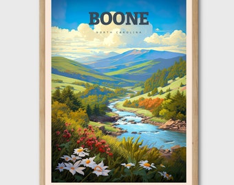 Stampa di Boone, Carolina del Nord, arte dei Monti Appalachi