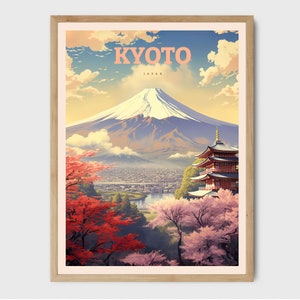Kyoto Japan Travel Print Wall Decor Kyoto Poster Kyoto Art Print Kyoto Japan Illustration Gift For