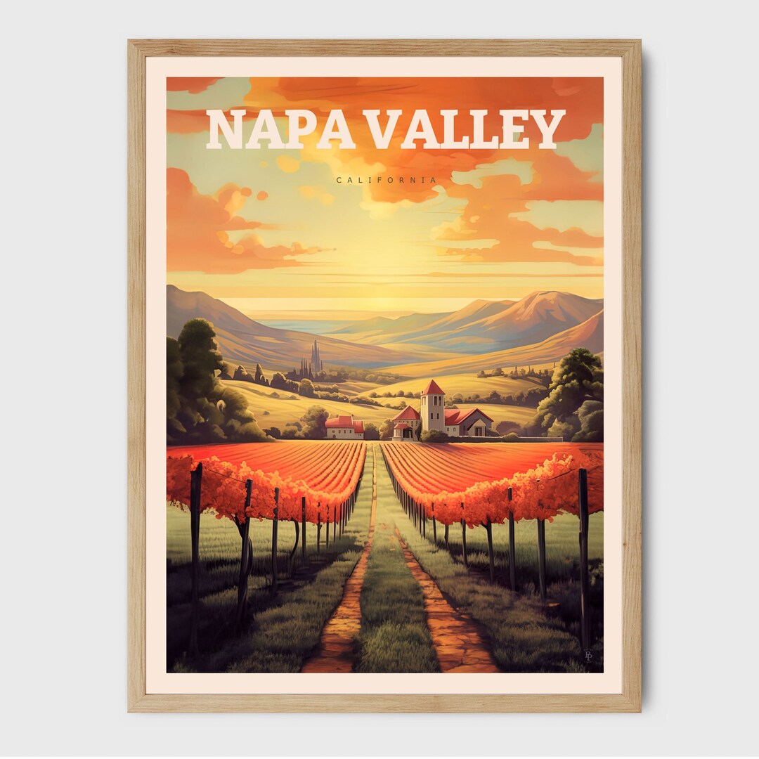 Napa Valley California Print Living Room Decor Wine Art Travel Poster ...