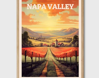 Napa Valley California Print Living Room Decor Wine Art Travel Poster