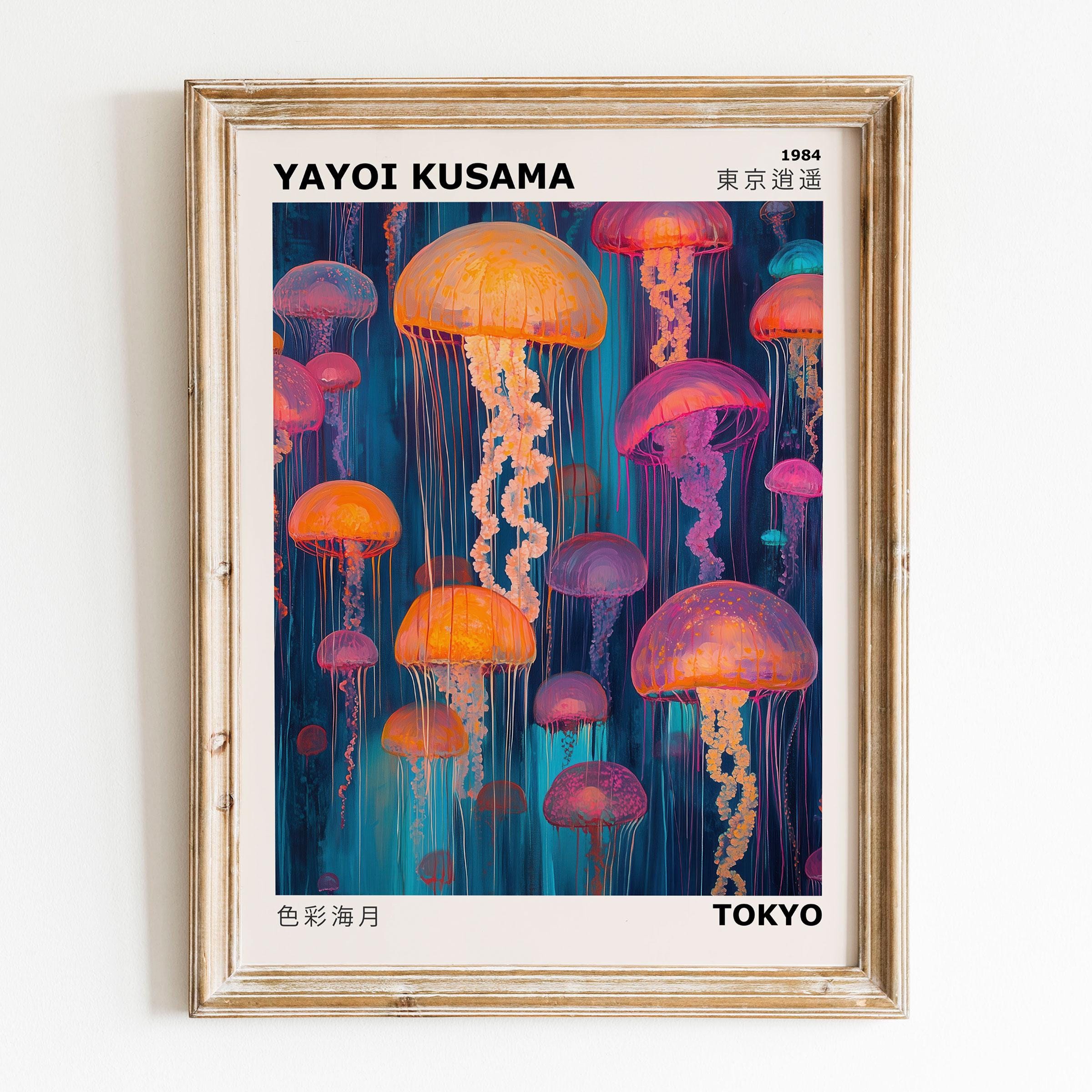 Yayoi Kusama Jellyfish Art Colorful Poster for Home Decor